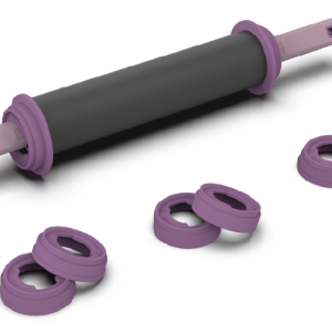 Rodillo para masa profesional con reguladores de altura exportación 28 cm antiadherente lavanda Folk