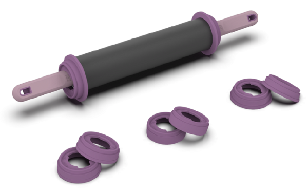 Rodillo para masa profesional con reguladores de altura exportación 40 cm antiadherente lavanda Folk - Imagen 2
