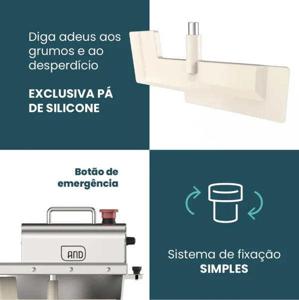 Mezcladora de brigadeiro AND Exportación 7 litros aluminio 50Hz pala para brigadeiro - Imagen 4